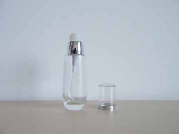25ml que pulveriza garrafas de vidro vazias para cosméticos da fundação com a bomba & o tampão do PESO